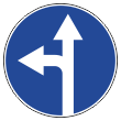 Дорожный знак 4.1.5 «Движение прямо или налево» (металл 0,8 мм, II типоразмер: диаметр 700 мм, С/О пленка: тип А инженерная)